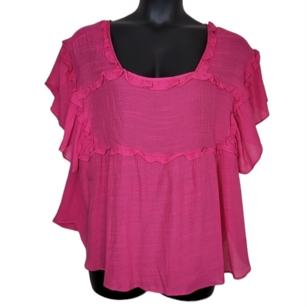 Zac & Rachel Pink Lightweight Blouse Sz XL